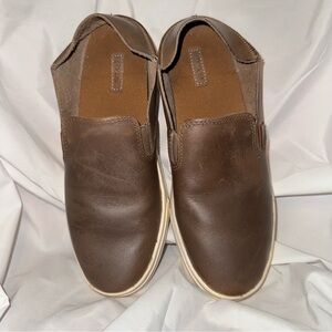 Olukai‎ Pehuea Brown Leather Slip-On Loafers, Women’s Size 6.5, EUC
